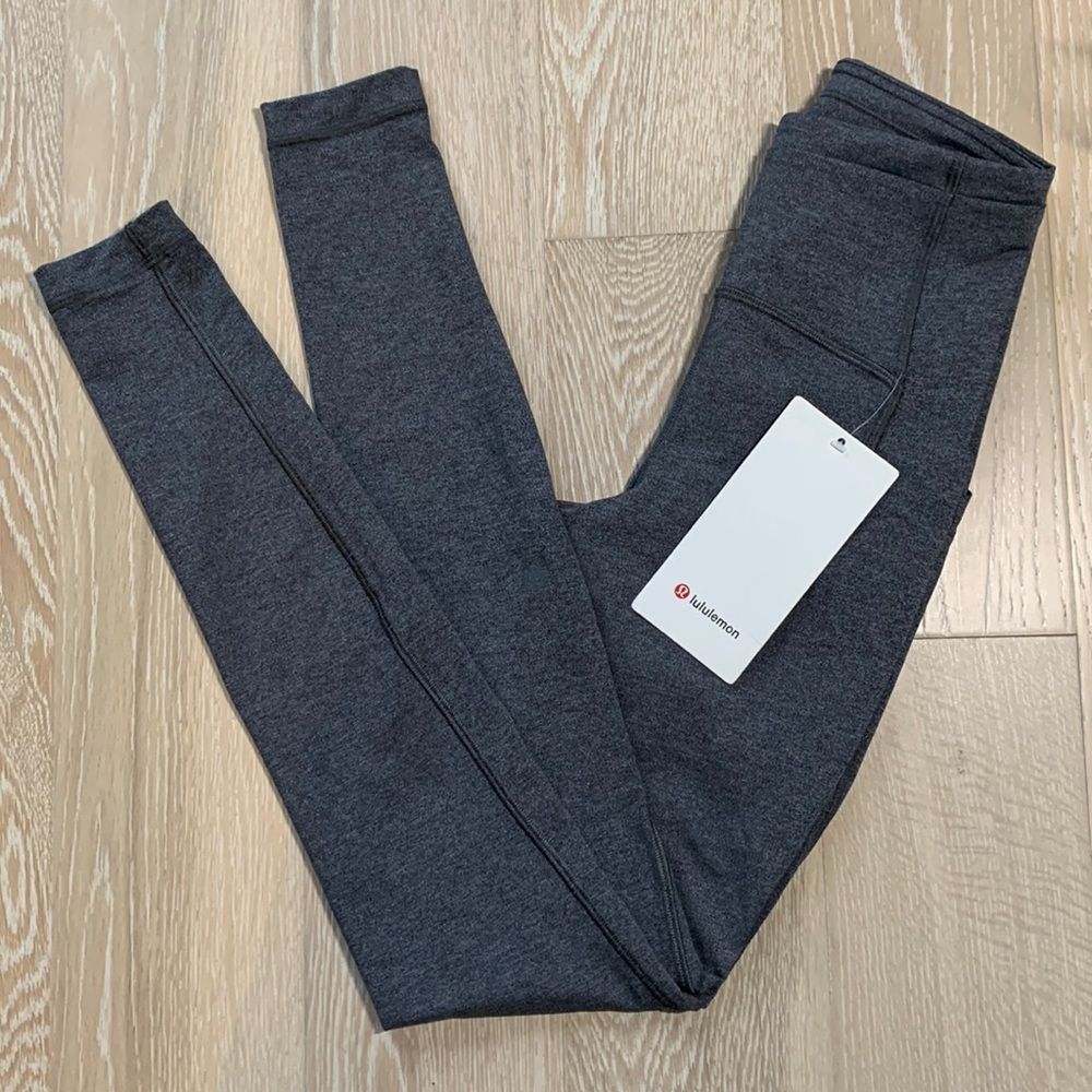 lululemon Swift Speed High-Rise Tights 28" Heathered Black Sz2 NWT